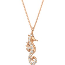 Bee Goddess Sea Horse Pırlantalı Kadın Altın Kolye