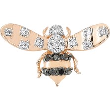 Bee Goddess Queen Bee Kadın Tekli Siyah Pırlanta Altın Küpe