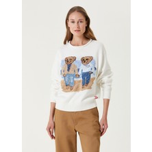 Polo Ralph Lauren Beyaz Ayıcık Jakarlı Triko