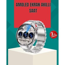 Hsc Bilişim Metal Gövdeli Amoled Akıllı Saat – Kan Oksijen Nabız ve Arama Fonksiyonlu