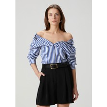 Givenchy Mavi Beyaz Çizgili Poplin Gömlek