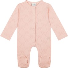 Antebies Pembe Kurdele Jakar Uzun Kollu Kız Bebek Tulum