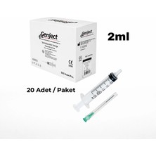 Labbakkal Steril Enjektör 2 cc 3 Parça 20 Adet - Tek Kullanımlık Şırınga