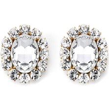Ninon Oval Diamond Kristal Küpe