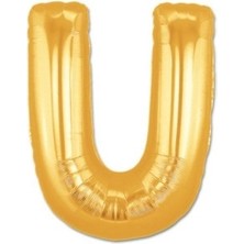 Nacario Mey Ithalat® U Harf Folyo Balon Altın Renk  40 Inç