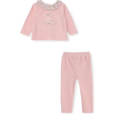 Pembe Pamuklu 2'li Kız Bebek Set