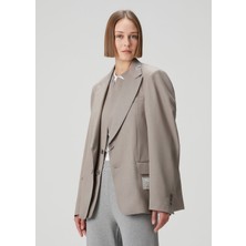 Front Layered Bej Blazer