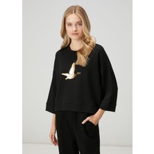  club siyah gold logolu sweatshirt