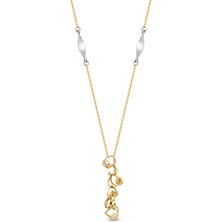 Orena Jewelry Zirkon Sallantılı 14 Ayar Kadın Altın Kolye