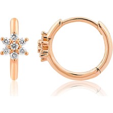 Venta Jewelry Yıldız 14 Ayar Rose Altın Pırlanta Halka Küpe