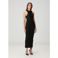 Wardrobe Nyc Racer Siyah Midi Elbise