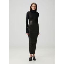 Rick Owens Pillar Maksi Deri Etek