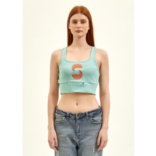 Nasaqu Açık Yaka Mint Yeşili Aktif Crop Top