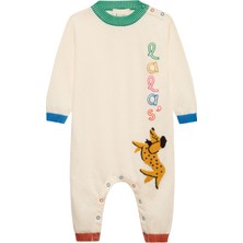 Babies First Desenli Ekru Uzun Kollu Unisex Bebek Tulum