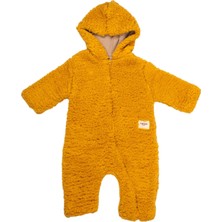 Totzee Safran Sarısı Kapüşonlu Unisex Bebek Peluş Tulum