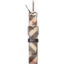 Burberry Keyring Bej Deri Erkek Anahtarlık