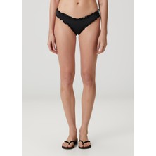 Frankie's Bikinis Charlotte Siyah Fırfırlı Bikini Altı