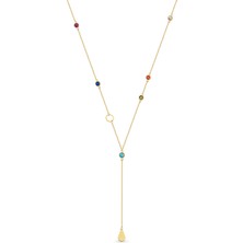 Orena Jewelry Rainbow 14 Ayar Altın Kadın Kolye