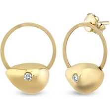 Orena Jewelry Teardrop Pırlanta 14 Ayar Kadın Altın Küpe
