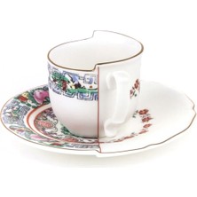 Seletti Hybrid Tamara Renkli Porselen Kahve Fincanı ve Tabağı