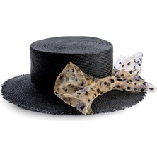 Sibi Hats Linda Nera Visca Boater Siyah Kadın Şapka