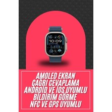 Hsc Bilişim 49MM Akıllı Saat Amoled Ekranlı Kadın Erkek Kol Saati Plastik Kordon