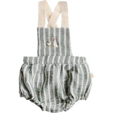 Miela Kids Anne Kaz Nakışlı Mint Müslin Unisex Bebek Salopet