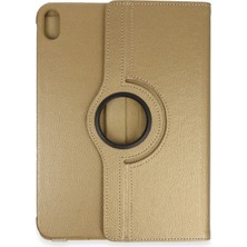 Nacario Mey Ithalat®   iPad 2022 10.9 (10.nesil) Kılıf 360 Tablet Deri Kılıf - Gold