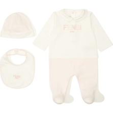 Fendi Pembe Beyaz 3lü Bebek Set