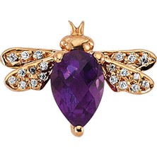 Bee Goddess Bee Pırlantalı Kadın Altın Tek Küpe
