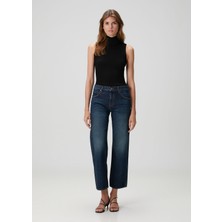 Khaite Kerrie Lacivert Wide Leg Jean Pantolon