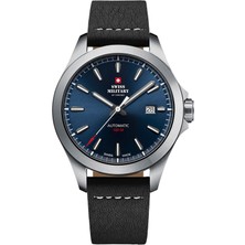 SWISS MILITARY BY CHRONO SMA34077.08 Gümüş Deri Erkek Kol Saati
