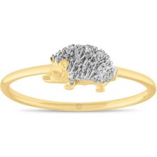Safir Mücevher Noachus Kirpi 14 Ayar Rose Gold Kadın Altın Yüzük