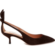 Aquazzura Koyu Kahverengi Süet Stiletto