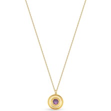 Orena Jewelry Amethyst Pole 14 Ayar Altın Kadın Kolye