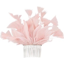 Beck Collection Nevvy Pembe Tüy ve Kristal Taşlı Kadın Saç Aksesuarı