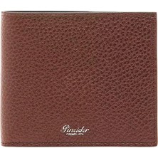 Pineider Kahverengi Logo Detaylı Erkek Deri Cüzdan