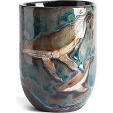 Moon Art Ceramic Whalepic Antik Seramik Kupa