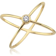 Hamza Yılmaz Jewelry Axis 14 Ayar Altın Kadın Yüzük