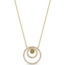 Orena Jewelry Circle Green 24 Ayar Altın Kaplama Kadın Kolye