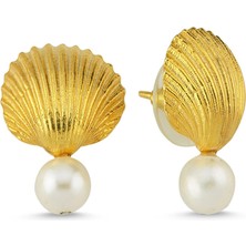 Michael's Pearl Shell Stud Kadın Gümüş Küpe