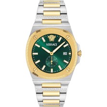 Versace VRSCVE0V00425 Altın Rengi Metalik Gri Çelik Erkek Kol Saati