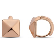 Chaseldor Mini Rosegold Köşeli Zirkon & Altın Kaplama Pirinç Kadın Küpe