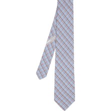 Ferragamo Mavi Zincir Desenli Ipek Kravat