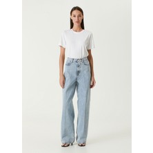 Toteme Açık Mavi Wide Leg Jean Pantolon