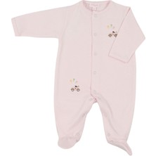 Princess Baby Pembe Nakışlı Kız Bebek Patikli Tulum