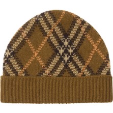 Burberry Check Haki Desenli Kaşmir Unısex Bere