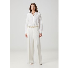 7 For All Mankind Krem Wide Leg Jean Pantolon