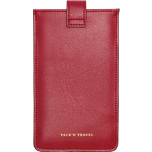 Pack'n Travel Kiraz Kırmızısı Deri Iki Bölmeli Gözlük Kılıfı