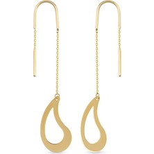 Orena Jewelry Threader Comma 14 Ayar Altın Kadın Küpe